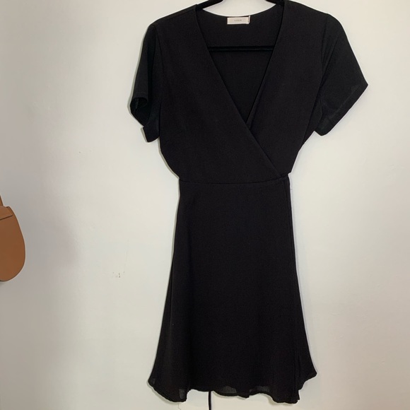 Black mini wrap dress - Picture 4 of 6